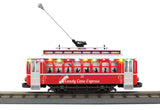 MTH Railking 30-5237 Christmas Bump-n-Go Trolley With LED Lights Candy Cane Express O SCALE Like New