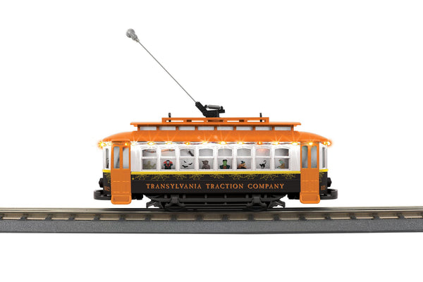 MTH RailKing 30-5253 Transylvania Traction Co. Halloween Bump-n-Go Trolley 1031 limited O SCALE NEW
