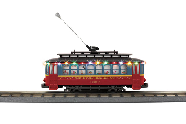 MTH Trains RailKing 30-5255 North Pole Christmas Bump-n-Go Trolley 1225 limited O SCALE NEW