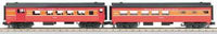 MTH Railking 30-6064 Southern Pacific SP Daylight 2-Car O-27 Streamlined Combo/Diner Set - Combine 6098 Diner 10213. O SCALE Like New