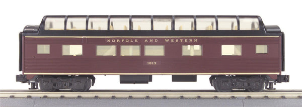 MTH Railking 30-6156 Norfolk & Western N&W Streamlined Full-Length Vista Dome Car O-27 O SCALE NEW