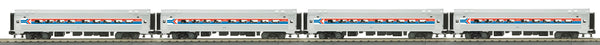 MTH Railking 30-6522 Amtrak 4-Car O-31 Amfleet Coach Set #21007, #21012, #21017, #21026. O SCALE NEW