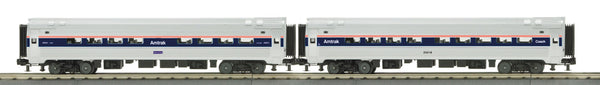 MTH Railking 30-6528 Amtrak 2-Car O-31 Amfleet Coach/Cafe Set #25025, #28001. O SCALE NEW