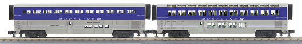 MTH Railking 30-6533 Amtrak 2-Car O-31 SuperLiner Coach/Lounge Set #6461 Pebble Beach Lounge #33045. O SCALE NEW