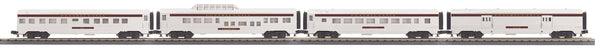 MTH Railking 30-67041 Pennsylvania 4-Car 60' Streamlined ABS Passenger Set #6530, #4001, #1124. & Garden View O SCALE Used Excellent