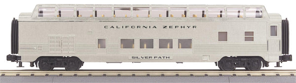 MTH Railking 30-67227 California Zephyr O SCALE RailKing 60' Streamlined Full-Length Vista Dome Car NEW
