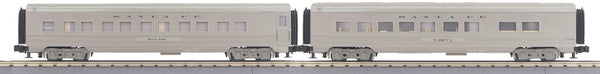 MTH Railking 30-67651 Santa Fe ATSF 2-Car 60' Streamlined Sleeper/Diner passenger car set O SCALE NEW
