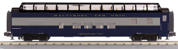 MTH Railking 30-68232 Baltimore & Ohio 60 Streamlined Full-Length Vista Dome Car - Ellicott City . O SCALE Like New