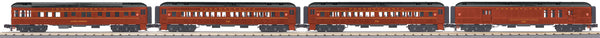 MTH Railking 30-69258 Pennsylvania 4-Car 60' Madison Passenger Set Baggage - 6589, Coach 1 - 1033, Coach 2 - 1038, Observation - Nasemond County. O SCALE Like New Damaged Box