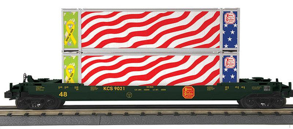 MTH Railking 30-70128 Kansas City Southern KCS Husky Stack O SCALE NEW