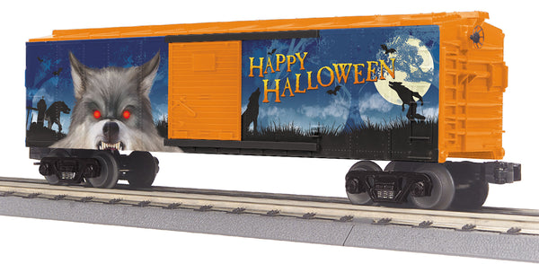 MTH Railking 30-71018 Halloween Box Car w/Blinking LEDs Werewolf. O SCALE NEW