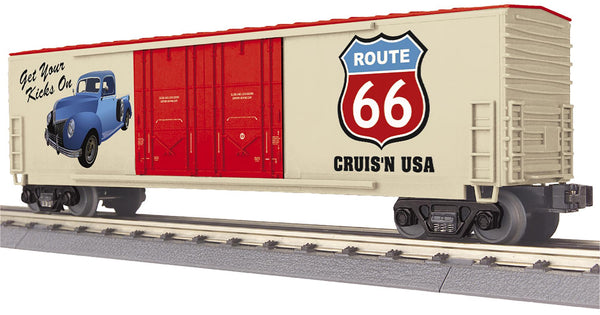 MTH Railking 30-71099 Route 66  Truck 50 Double Door Plugged Boxcar O SCALE NEW