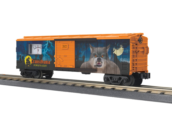 MTH Railking 30-71110 Transylvania Power & Light Box Car w/Power Meter Car No. 2022. Werewolf O SCALE NEW