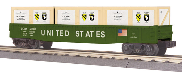 MTH Railking 30-72014 U.S. Army Gondola Car w/Crates O SCALE NEW