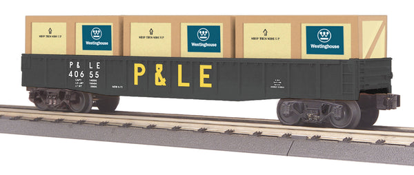 MTH Railking 30-72026 Pittsburgh & Lake Erie Gondola Car w/Crates - Pittsburgh & Lake Erie No. 40655 O SCALE NEW