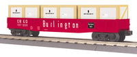 MTH Railking 30-72174 Burlington Gondola Car w/Crates  O SCALE  NEW