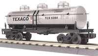 MTH Railking 30-7362 Texaco 3-Dome Tank Car in Silver #9384 O Scale NEW