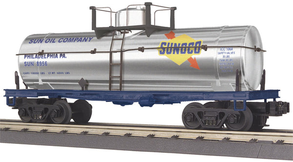 MTH Railking 30-7378 Sunoco RailKing Tank Car - Sunoco (Sun Oil - Chrome) O SCALE Like New