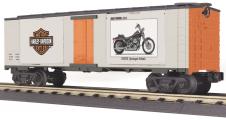 MTH 30-74294 Harley Davidson 40' Window Box Car w/(2) 2001 Springer Softail
