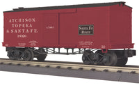 MTH Railking 30-74361 Atchison Topeka & Santa Fe 34' Box Car - 19th Century #18026. O SCALE Like New