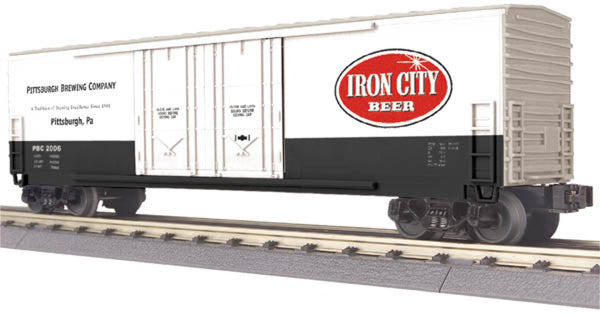 MTH Railking 30-74404 Pittsburgh Brewing Co Iron City  50' Double Door Plugged Boxcar O SCALE NEW