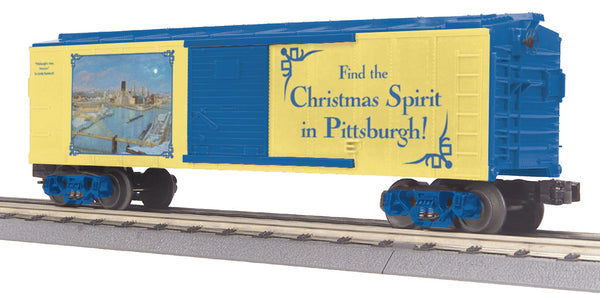 MTH Railking 30-74406 Pittsburgh Christmas Box Car - Pittsburgh - Christmas O SCALE Like New