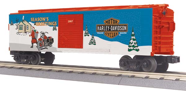 MTH Railking 30-74460 Harley-Davidson Box Car #Harley-Davidson Dealer Exclusive (Holiday 2007). O SCALE Like New