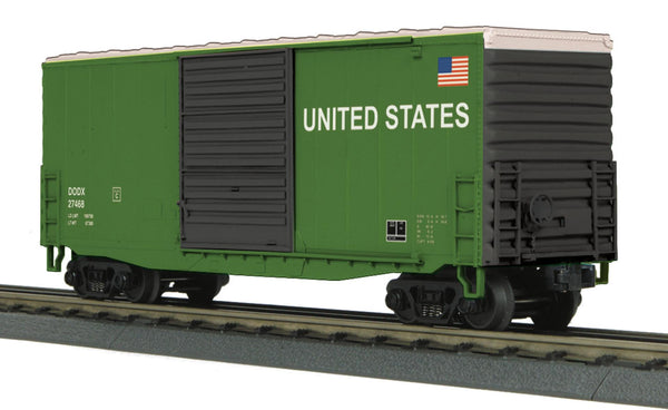 MTH Railking 30-74689 U.S. Army 40' High Cube Box Car O SCALE Like New