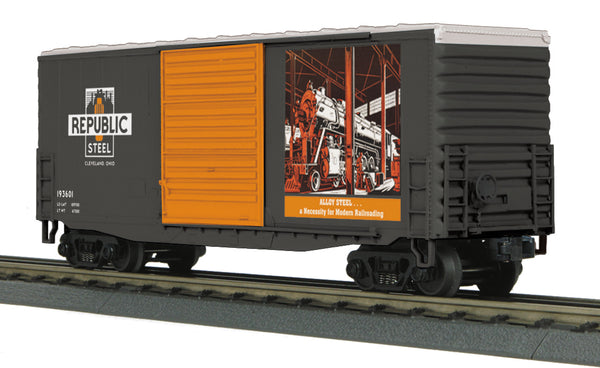 MTH Railking 30-74690 Republic Steel 40' High Cube Box Car #193601. O SCALE NEW