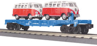 MTH Railking 30-76034 Conrail Flat Car w/(2) VW Buses #7604. O SCALE Like New