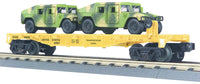 MTH Railking 30-76036 Army Flat Car w/ 2 humvees O SCALE NEW