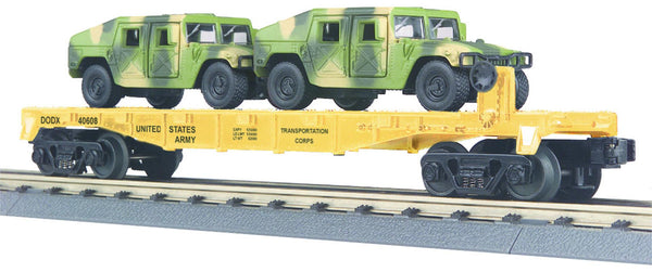 MTH Railking 30-76036 Army Flat Car w/ 2 humvees O SCALE NEW