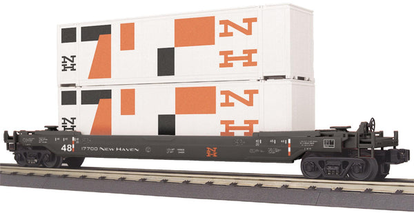 MTH Railking 30-76061 New Haven Husky Stack Car NH O SCALE Like New