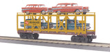 MTH Railking 30-76096 Milwaukee Road Auto Carrier Flat Car w/(4) Chevy Nomads O SCALE Like New