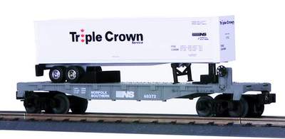 MTH Railking 30-7609 Norfolk Southern w/Triple Crown Trailer #60372. O SCALE Like New