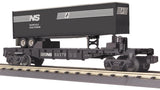 MTH Railking 30-76181 Norfolk Southern NS Flat Car w/40' Trailer O SCALE Like New