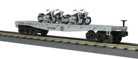 MTH Railking 30-76207 Harley-Davidson Flat Car w/(4) Motorcycles #2002. O SCALE NEW