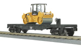MTH Railking 30-76219 Caterpillar RailKing Flat Car w/(1) CB-534D XW Vibratory Asphalt Compactor O SCALE Used Excellent