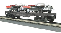 MTH Railking 30-76246 Lehigh Valley Flat Car w/(2) '58 Edsel Citations #11327. O SCALE Like New