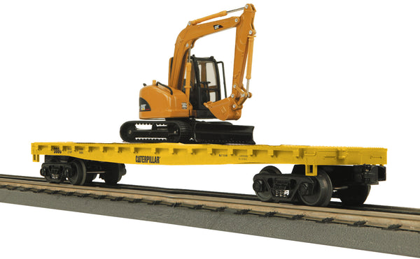 MTH 30-76299 Caterpillar Flat Car w/(1) CAT 308C CR Hydraulic Excavator Load - O Scale
