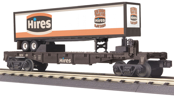 MTH RailKing 30-76302 Hires Root Beer Flat Car w/Trailer O-Scale