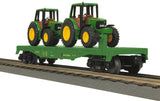 MTH Railking 30-76307 John Deere Flat Car w/(2) 6420 Tractors #642092. O SCALE Used Excellent