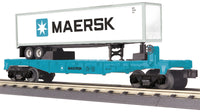 MTH Railking 30-76333 Maersk Flat Car w/ Trailer - Maersk Intermodal O SCALE NEW