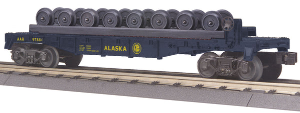 MTH Railking 30-76366 Alaska Flat Car w/Wheel Set - Alaska O SCALE Like New