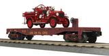 MTH Railking 30-76403 Union Pacific Flat Car w/'23 Maxim C1 Fire Truck O SCALE Like New
