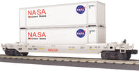 MTH Railking 30-76433 NASA Husky Stack Car - NASA O SCALE Like New