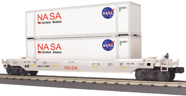 MTH Railking 30-76433 NASA Husky Stack Car - NASA O SCALE Like New