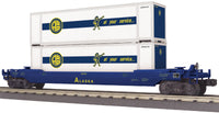 MTH Railking 30-76437 Alaska Husky Stack Car w/ETD - Alaska O SCALE NEW