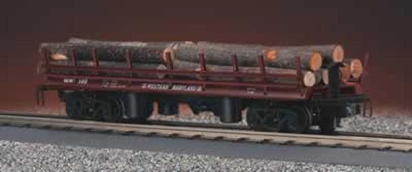 MTH Railking 30-7648 Western Maryland Log Dump Car Flat Car w/Operating Logs O SCALE NEW