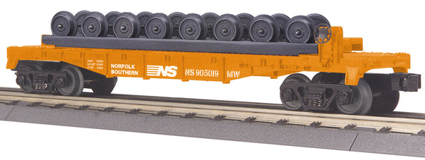 MTH Railking 30-76573 Norfolk Southern Flat Car w/ Wheel Set #905019. O SCALE NEW